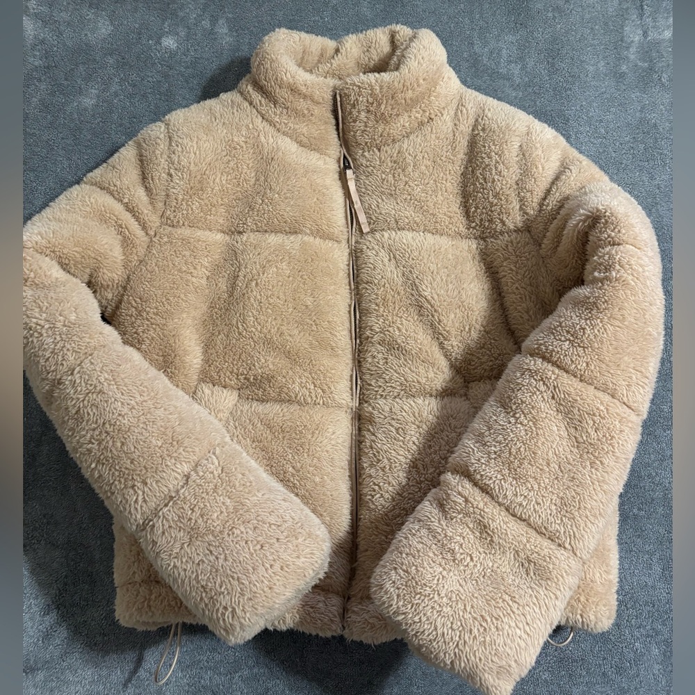 Aeropostale Plush Beige Sherpa Jacket